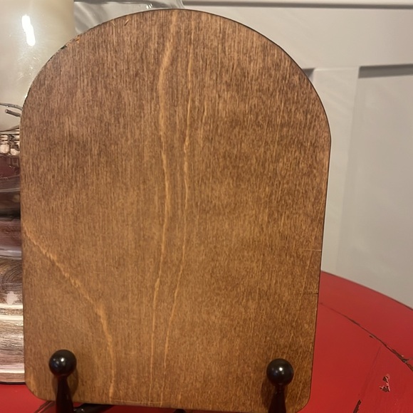 Vintage Santa Claus Rounded Top Wooden Framed Art. Farmhouse Christmas Decor. - Picture 6 of 6